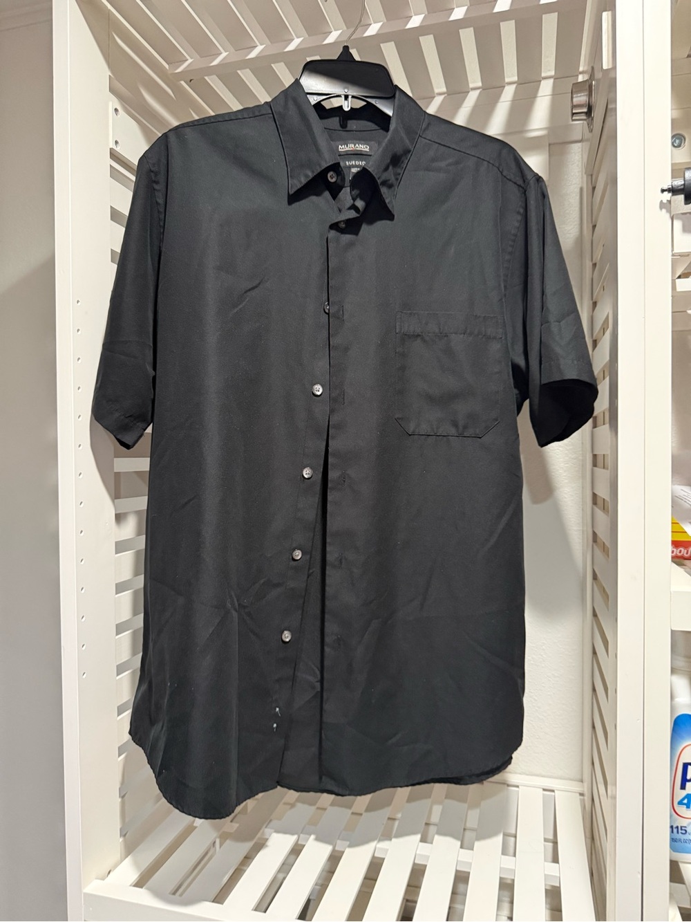 Short-Sleeve Black Button-Up Shirt